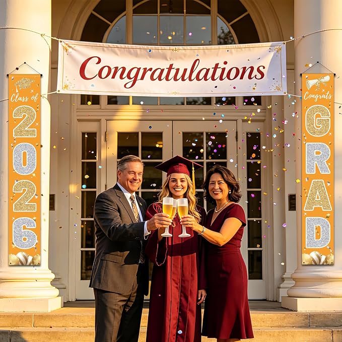 Graduation Decorations 2026, Class of 2026 Banner Congrats Grad | Porch Sign - Image 7