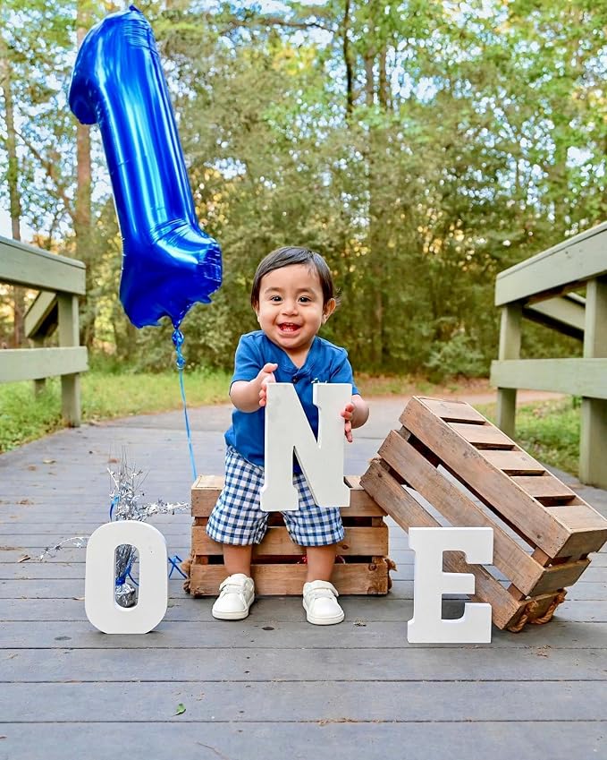 1 Balloon Numbers Birthday Decorations, 40In Dark Blue Balloons - Image 2