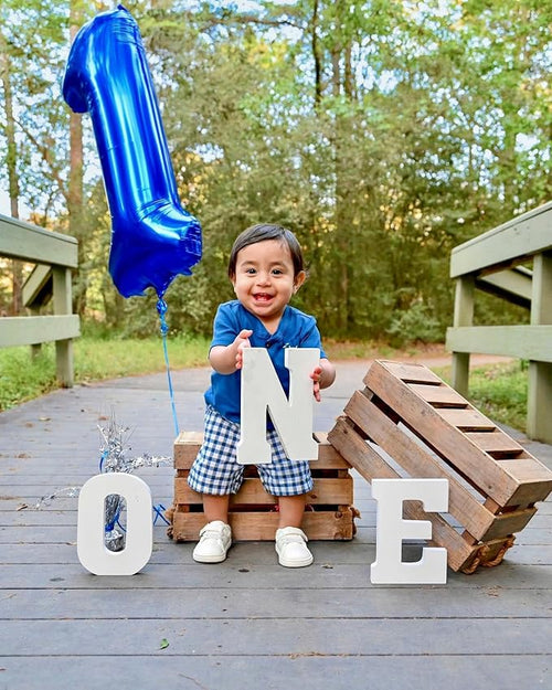 1 Balloon Numbers Birthday Decorations, 40In Dark Blue Balloons - Image 2