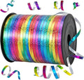 500 Yards Curling Ribbon Balloon String, 1/5" Wide Rainbow Ribbon Curling by Catephe