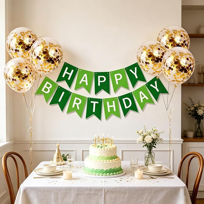 Happy Birthday Banner Sign Bunting Hanging Decorations - Image 2