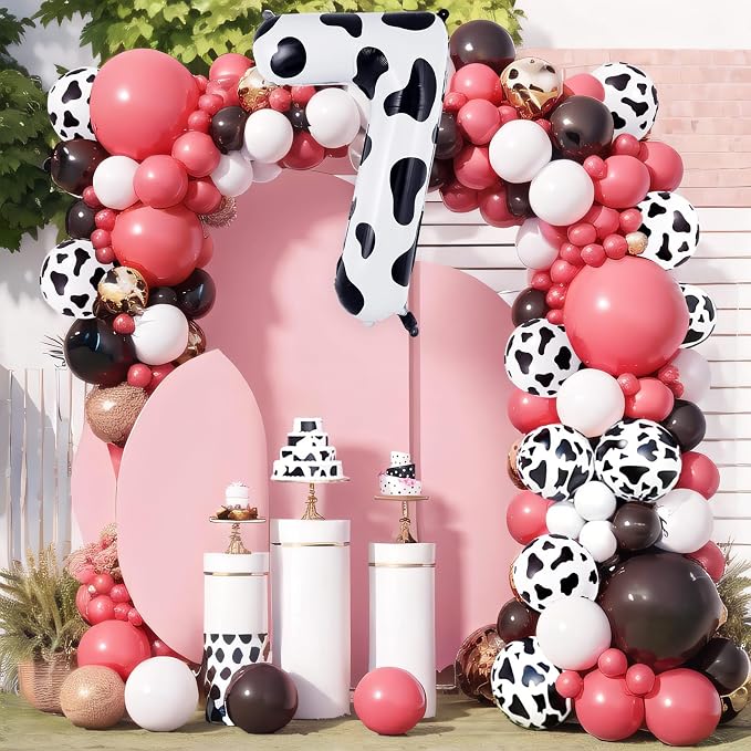 Cow Print Number 7 Balloon, Large 40 Inch Cow Number Birthday Balloons - Image 6