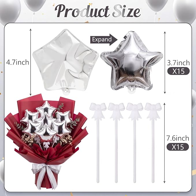 30 Pcs Mini Star Self Inflatable Balloons Bulk - Image 2
