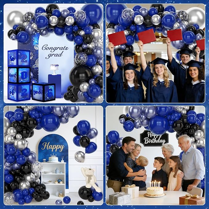 Amandir 153pcs Blue and Black Balloons Arch Garland Kit Different Sizes | 18 12 - Image 4