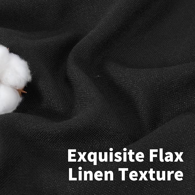 YoungsTex Black Linen Curtains 90 Inch Length - Image 4