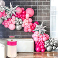 Hot Pink Silver Balloon garland arch kit 145PCS Pastel Pink and silver Star by KozeeBalloons%E2%80%94%E2%80%94ColorMatters