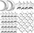 50pcs Silver Moon and Star Balloons, Star Foil Balloons Star Balloon | Moon and by PSKJATIN