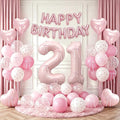 81Pcs Pink Happy 21st Birthday Decorations by Unknown