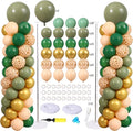 Green and Gold Balloon Column Stand Kit Set of 2, Safari Jungle Baby Shower by KIRINDECORATION