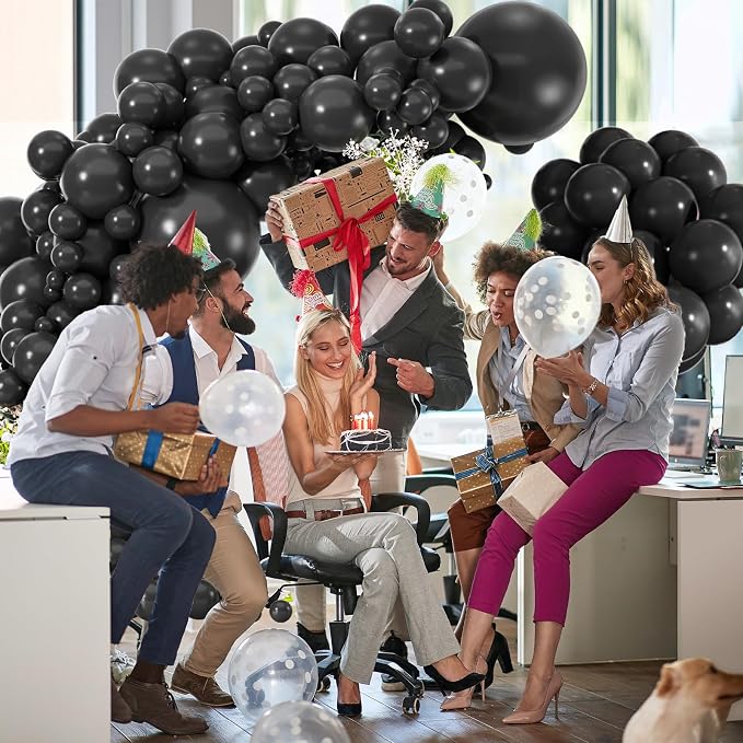 114pcs Black Latex Balloon, 18 12 10 5 Inch Different Sizes | Balloons - Image 5