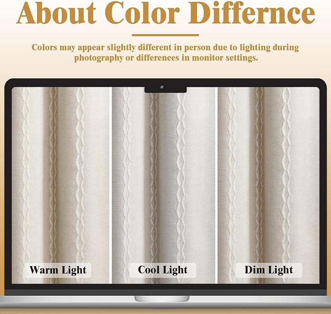 80% Boho Blackout Curtains 72 Inch Linen Blend Drapes 2 Panels | Vintage - Image 5