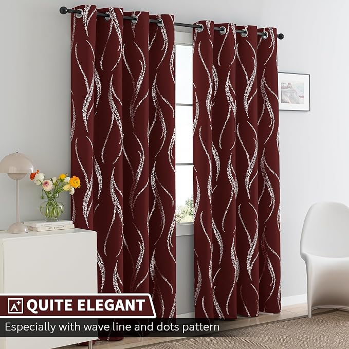 Yakamok Burgundy Blackout Curtains - Image 2