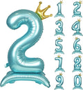 Blue Crown Number 2 Foil Balloon Standing Blue digital 2 Foil Balloon | by YOIOZAIZAI