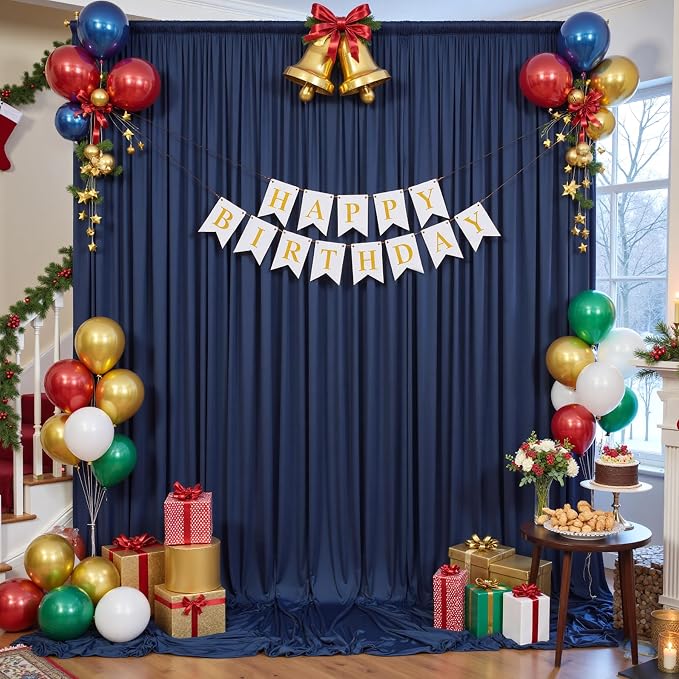 10ft×12ft Wrinkle Free Navy Blue Backdrop Curtain - Image 9