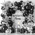 LOOLEY 137Pcs Black and Silver Balloons Garland Arch Kit w Stars by LOOLEY