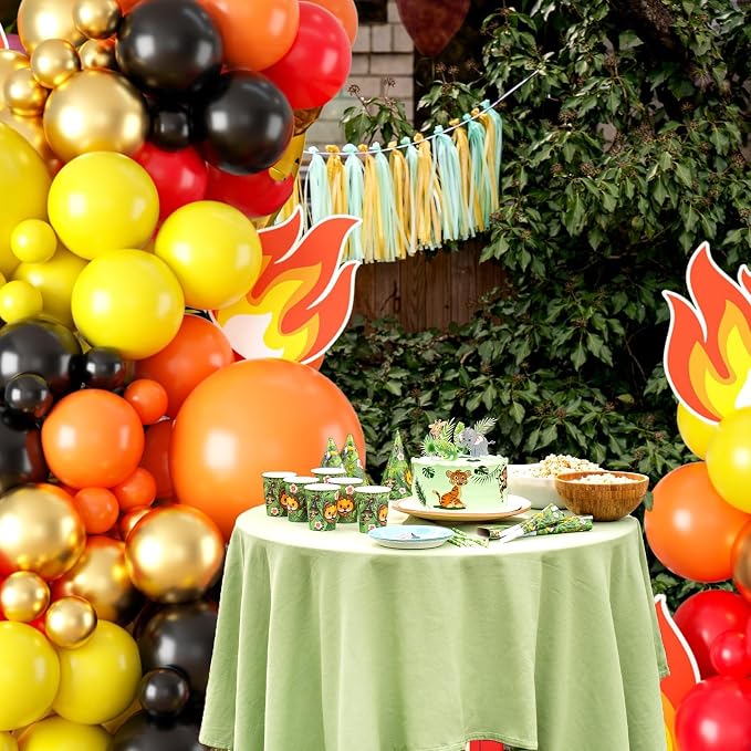 Red Yellow Black Balloon Arch, Fire Truck Balloon Garland - Image 4