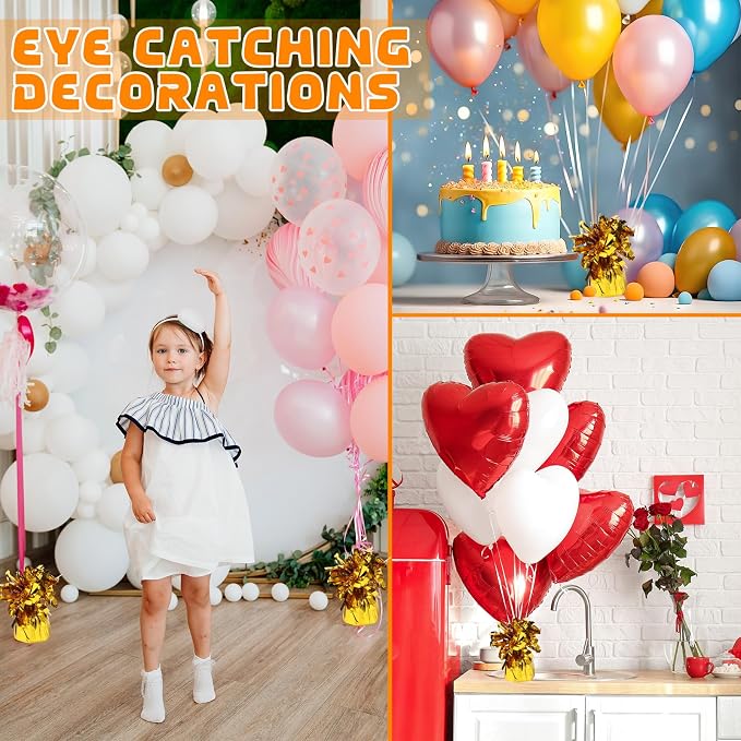 8 Pcs Gold Metallic Balloon Weights Holder Anchors Balloon Holder Weights - Image 4