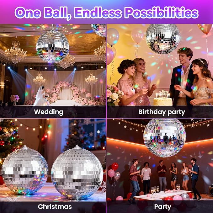 Youdepot Disco Ball 4 Inch 2-Pack, retro parties, classrooms and home decor. - Image 3