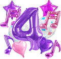 TONIFUL Girl‘s Purple Pink Music Themed 4th Birthday Decorations | 40 Inch by TONIFUL