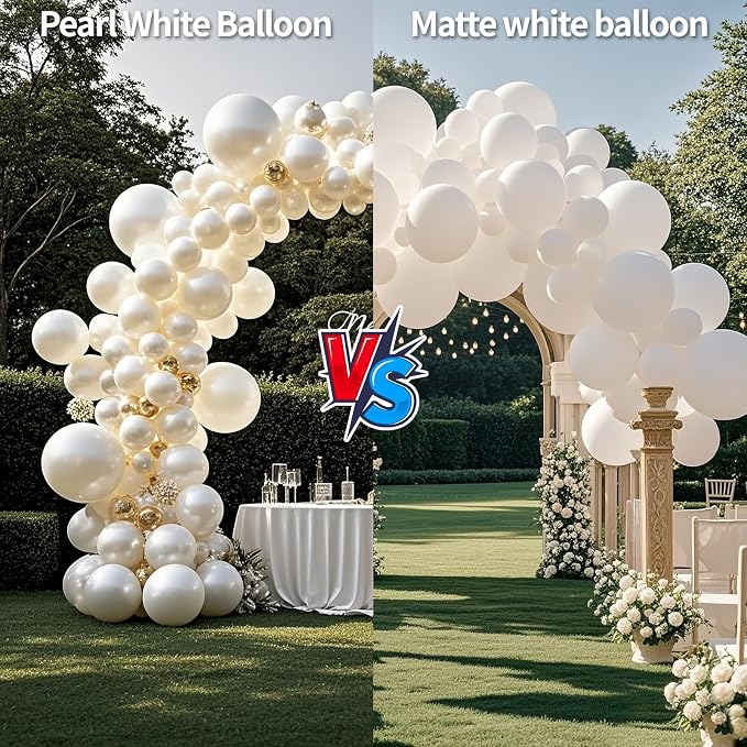 100pcs Pearl White Balloons 12 inch White Latex Party Balloons - Image 4