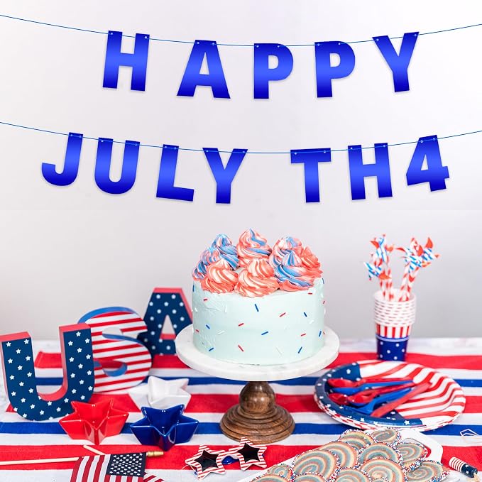 DIY Banner Kit with Letters Bright Blue Customizable Birthday Banners - Image 4