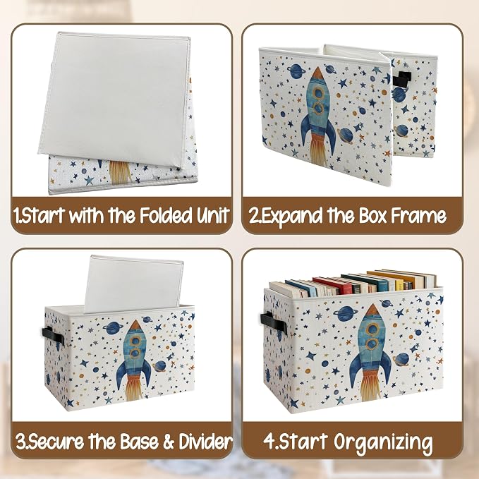 Outer Space Rocket Nursery Storage Basket - Image 4