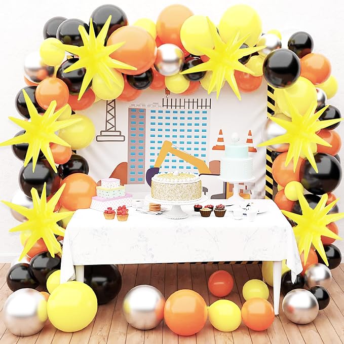 TONIFUL 4 Pcs Explosion Star Balloons Pastel Yellow Foil Party Balloon | Large - Image 4