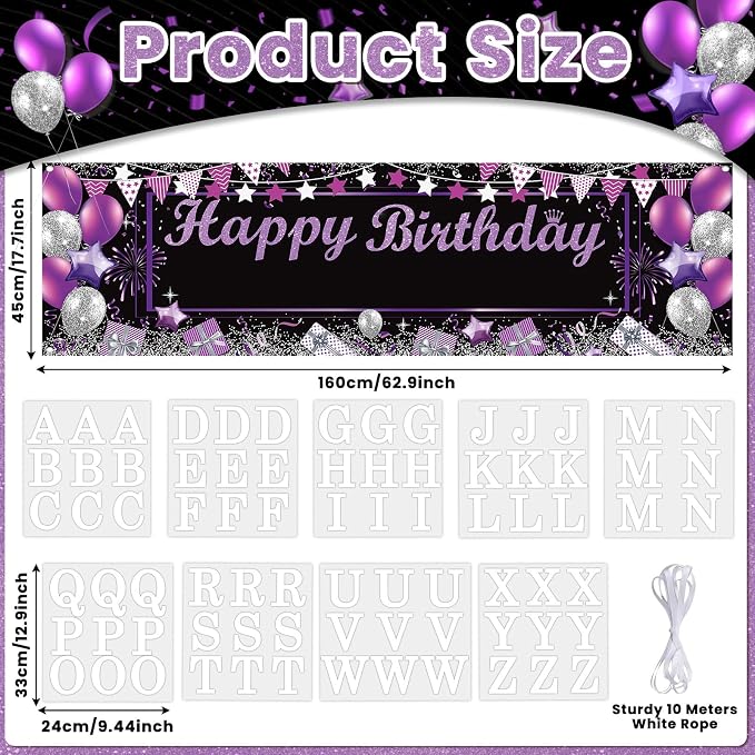 Lonfliness Personalized Birthday Banner Happy Birthday Party Decoration Custom - Image 2