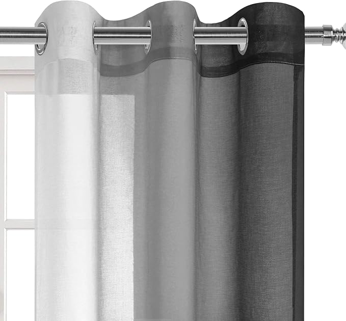 DWCN Black Ombre Sheer Curtains - Image 2