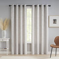 Taisier Home Silver Foil Print Linen Textured Curtains Geometric Dots Pattern by TaisierHome