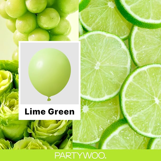 PartyWoo Lime Balloons 140pcs Green Light Green Color 18 12 10 5 Inch | 18 12 - Image 2