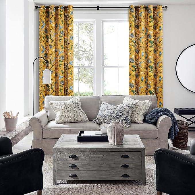 Topfinel 48 Inches Long Short Mustard Yellow Blackout Curtains - Image 5