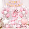 9th Pink Bow Birthday Decorations by Xinvery