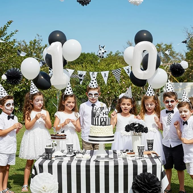 TONIFUL Number Balloon 16 Inch 10 Pcs White 0-9 Birthday Number Balloons | - Image 3