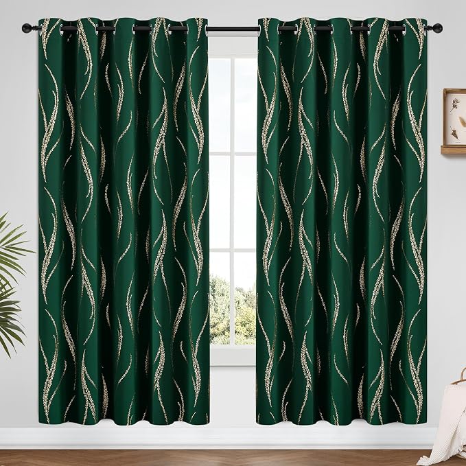Yakamok Emerald Green Blackout Curtains - Image 2
