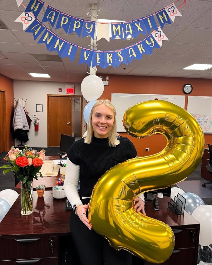 40 Inch Gold Number 9 Balloon Birthday Party Decorations - Image 2