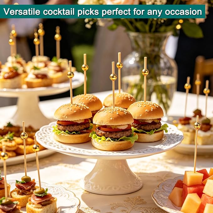 200PCS Gold Ball Cocktail Picks, Charcuterie Sticks, Wedding Party Decor - Image 7