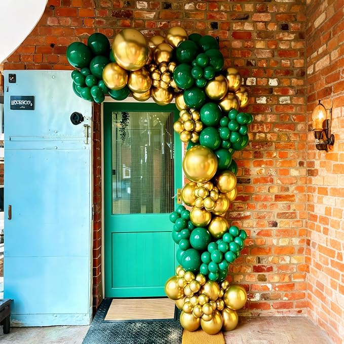 Lukiituke Green and Gold Balloons, Graduation, St.Patrick's Day, Jungle Party - Image 6