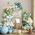Dusty Blue Sage Green Balloon Arch Kit by CROSSFINGERS
