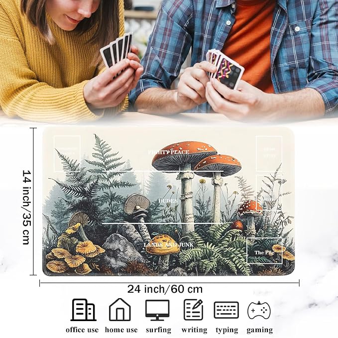 for TCG Playmat with Zones, Non-Slip Rubber Bottom Trading Card Game Mat with - Image 2