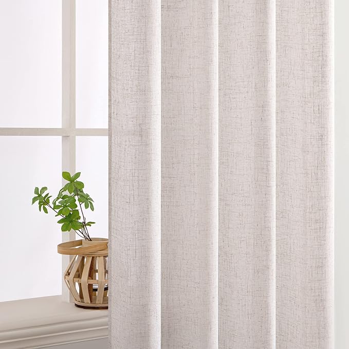 MIULEE White Linen Curtains 37x72 Inch Length 2 Panels - Image 5