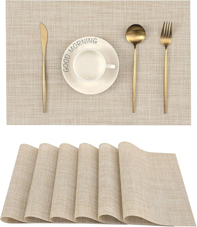 Leetaltree Beige Placemats Set of 6 by Leetaltree-ArtatEveryTable