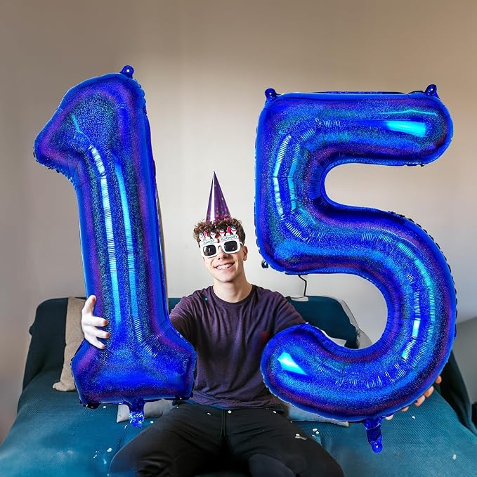 40 Inch Navy Blue Foil Balloon Number 9, Large Self Inflating Dark Blue Number - Image 6