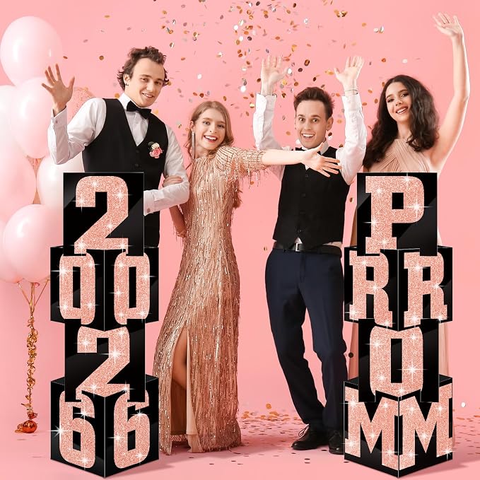 Queekay 8 Pcs Prom Column Standup Photo Booth Decorations 2026 Prom Backdrop - Image 2