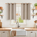 YoungsTex Oatmeal Linen Kitchen Curtains 36 Inches Long by YoungsTex