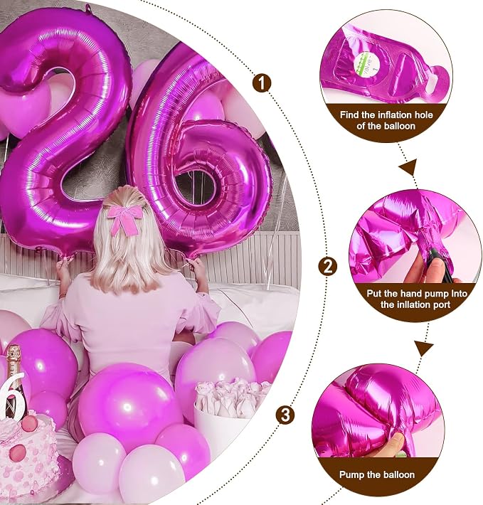 Number Balloons Hot Pink 3 Balloon 40 inch - Image 6