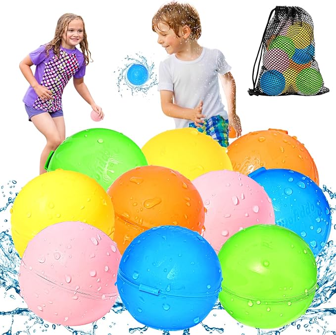 SOPPYCID 10PCS Reusable Water Balloons Quick Fill by WhereKidsLearnThroughPlay