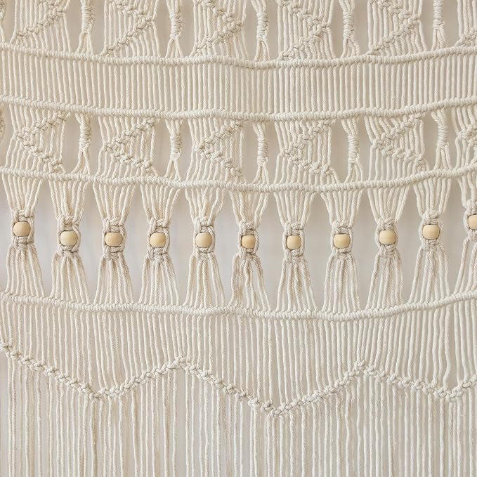 Macrame Curtain Doorway Window Decor Boho Room Divider 52" W*56" L | Handwoven - Image 6