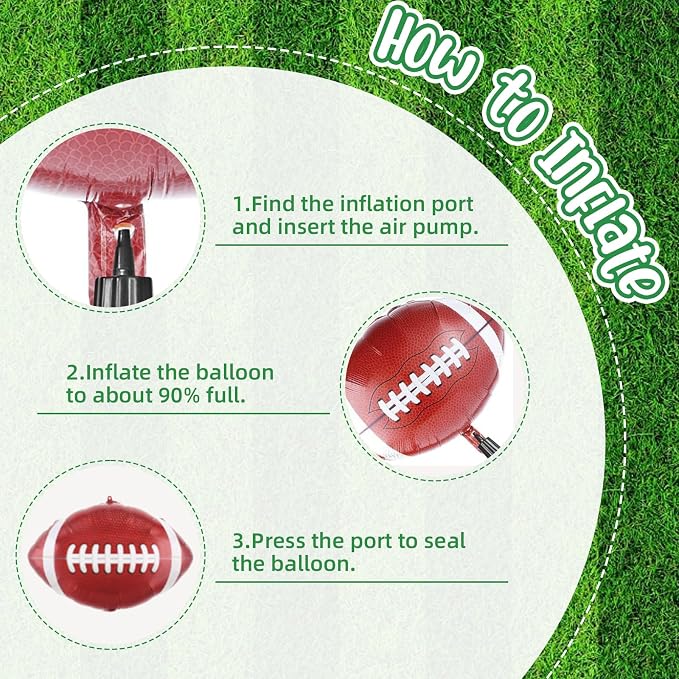 Football Balloons, 12 Inch Dark Green Black White Football Printed Balloons - Image 3