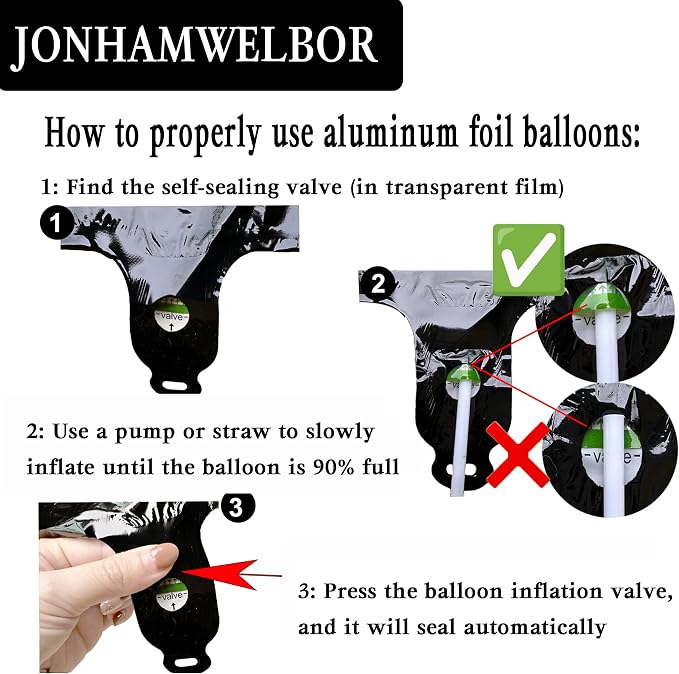 Jonhamwelbor 40 Inch Laser Black Number 2 Balloon Foil Mylar Giant Balloon - Image 3